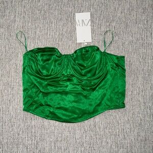 Zara Green NWT Sz L | Tube Top Crop Top